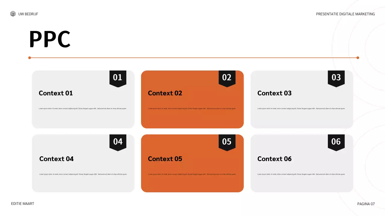 oranje moderne marketingpresentatie