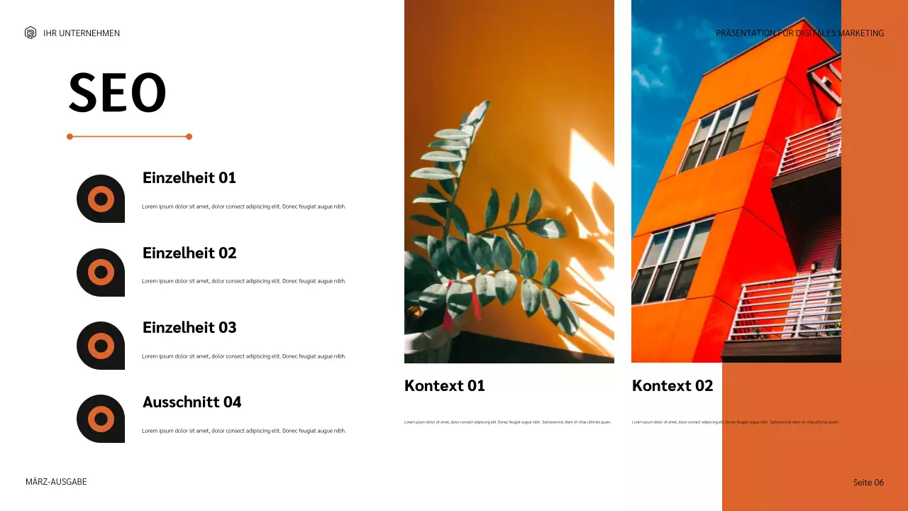 orange moderne Marketingpräsentation