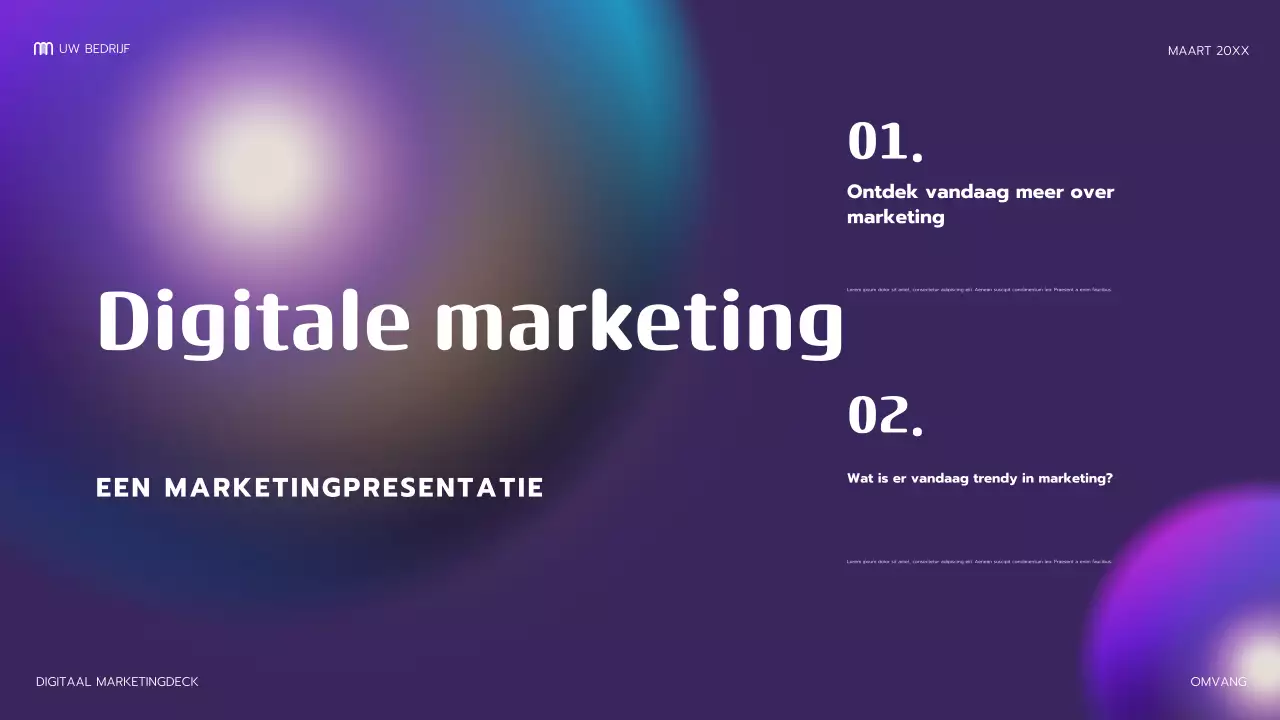 paarse moderne marketingpresentatie