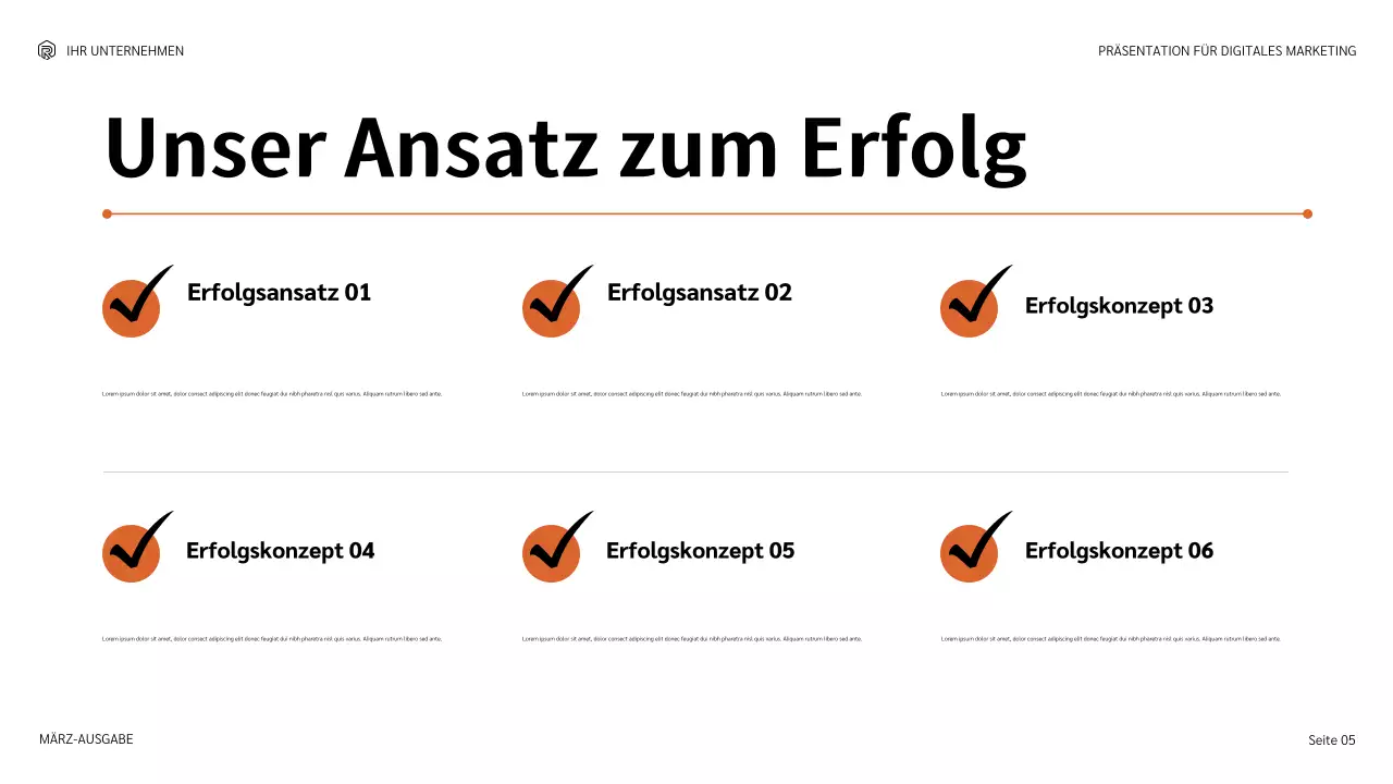 orange moderne Marketingpräsentation