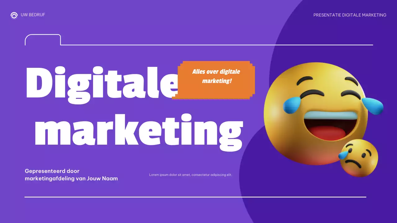 paarse moderne digitale marketingpresentatie