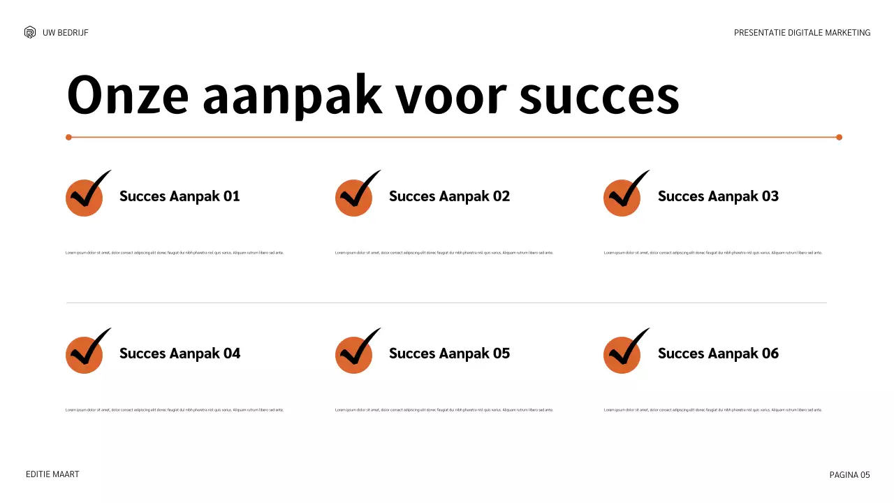 oranje moderne marketingpresentatie