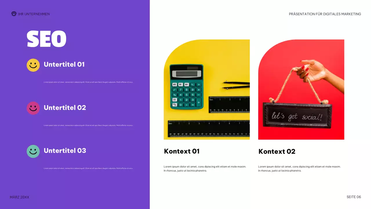 lila moderne digitale Marketingpräsentation