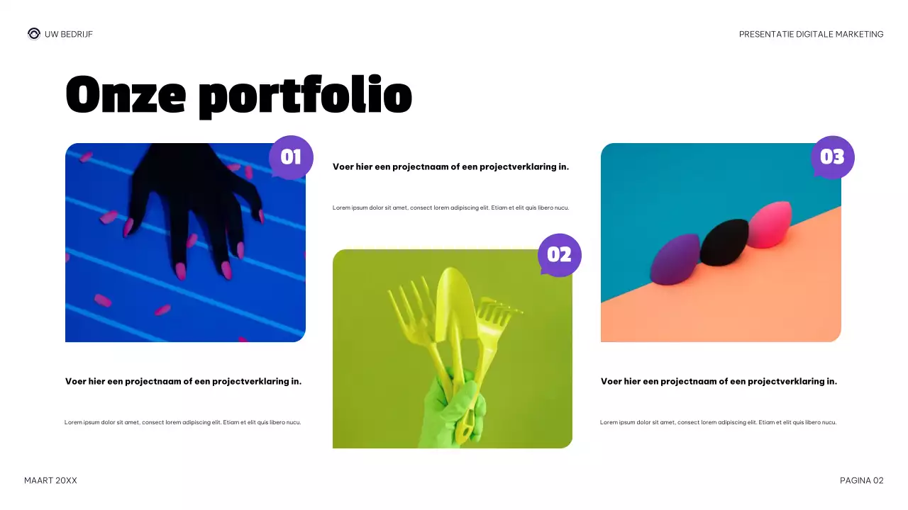 paarse moderne digitale marketingpresentatie