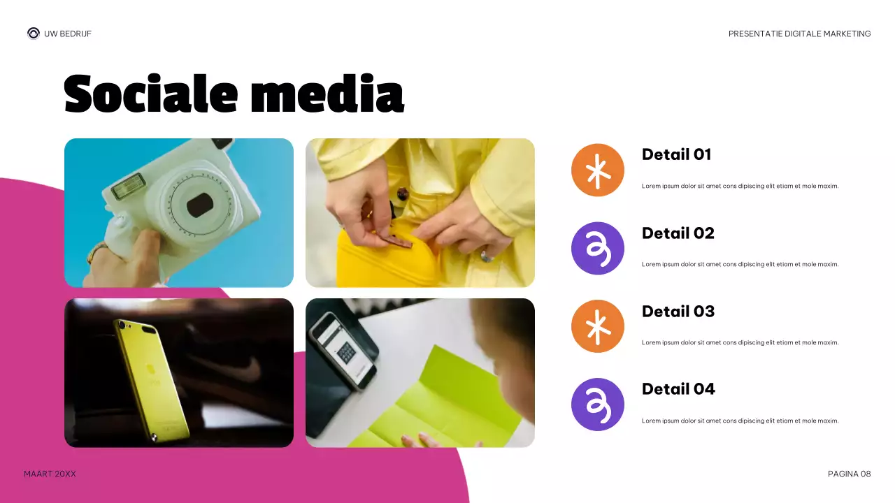 paarse moderne digitale marketingpresentatie