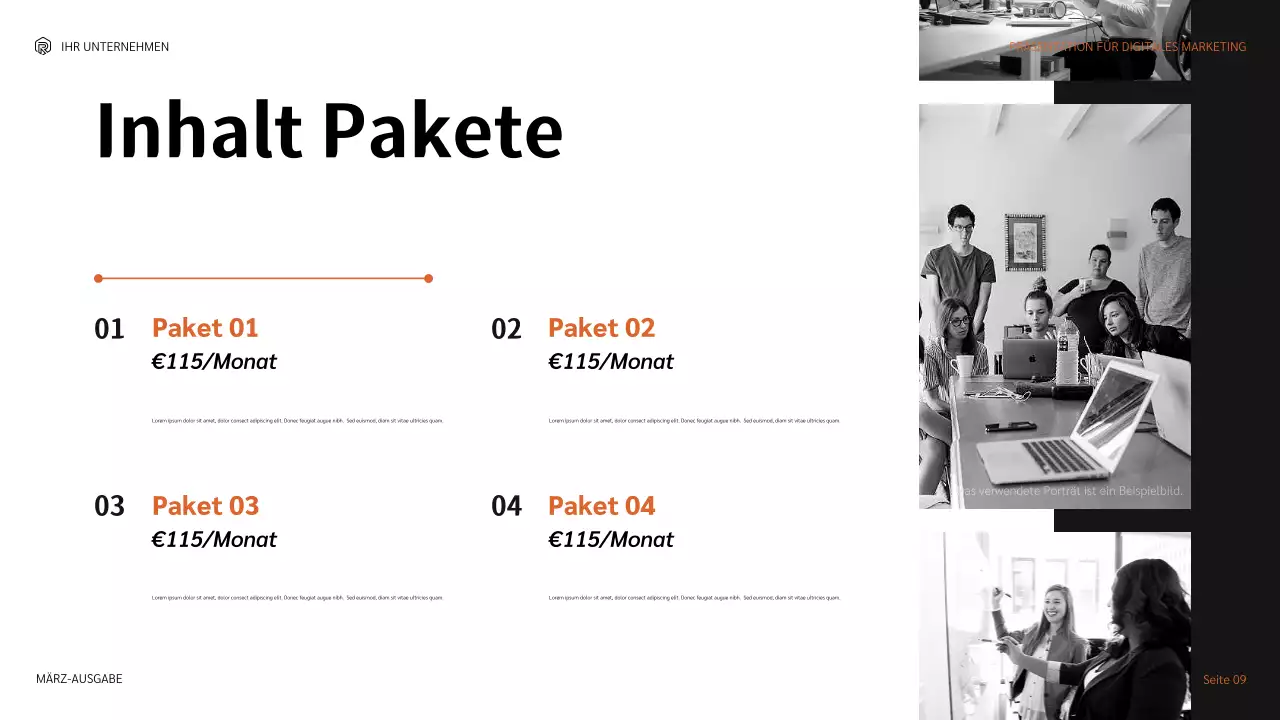 orange moderne Marketingpräsentation