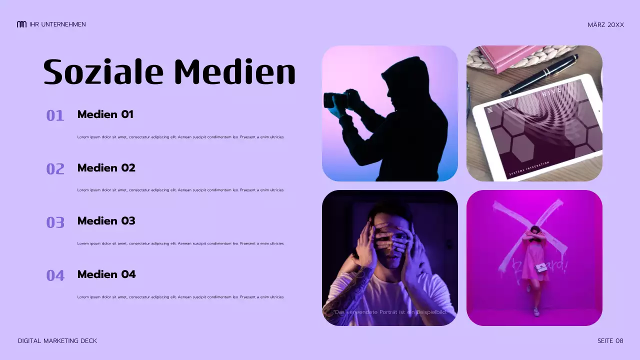 lila moderne Marketingpräsentation