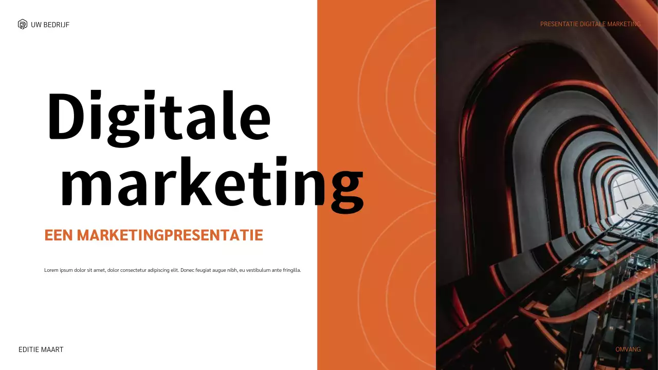 oranje moderne marketingpresentatie