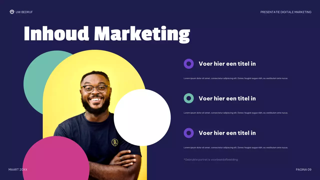 paarse moderne digitale marketingpresentatie