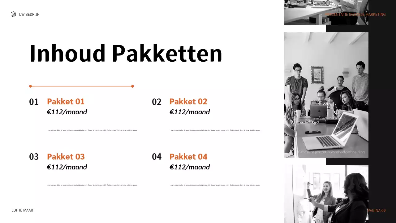 oranje moderne marketingpresentatie