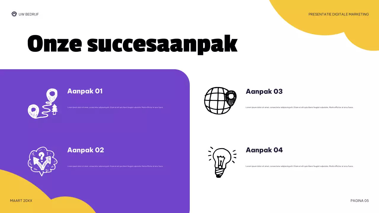 paarse moderne digitale marketingpresentatie