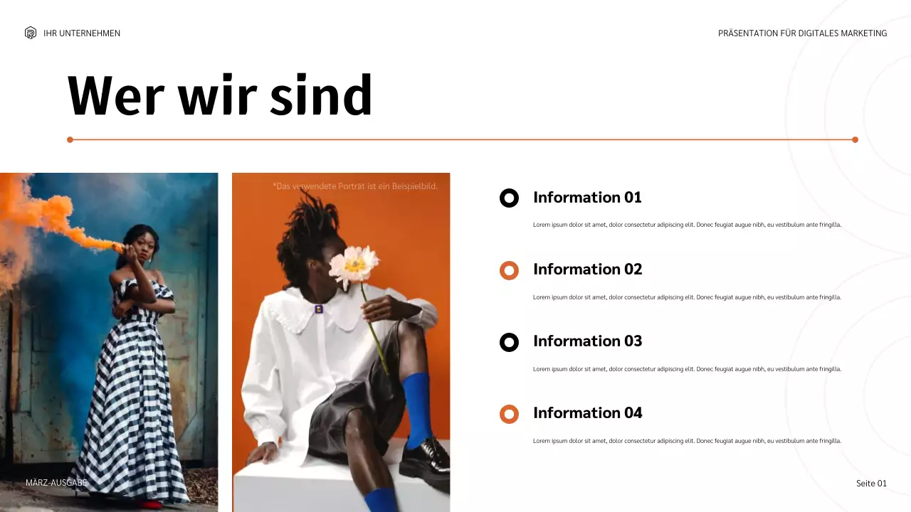 orange moderne Marketingpräsentation