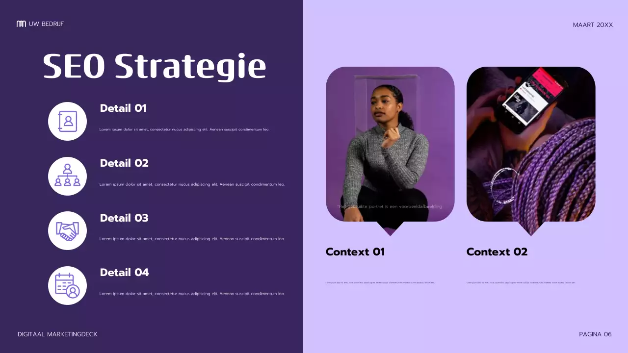 paarse moderne marketingpresentatie