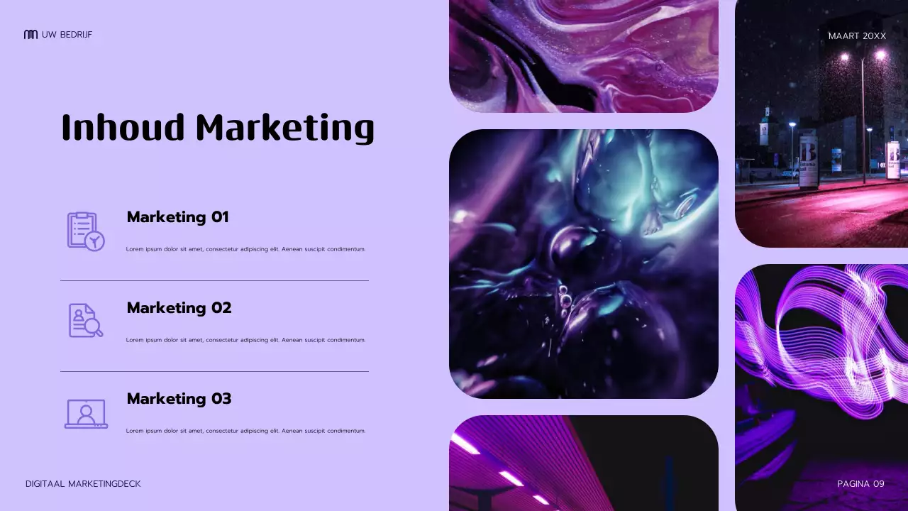 paarse moderne marketingpresentatie