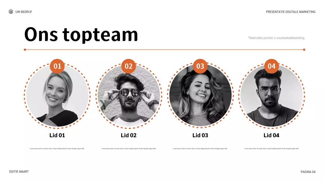 oranje moderne marketingpresentatie