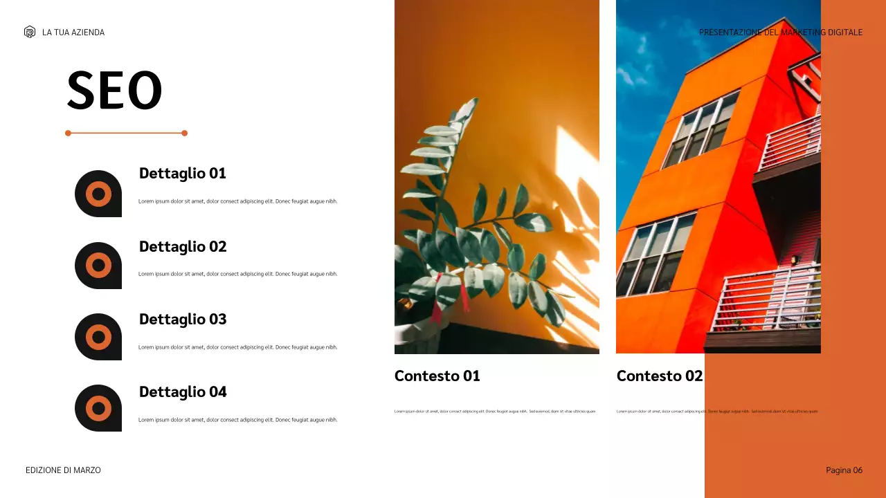 presentazione marketing moderno arancione