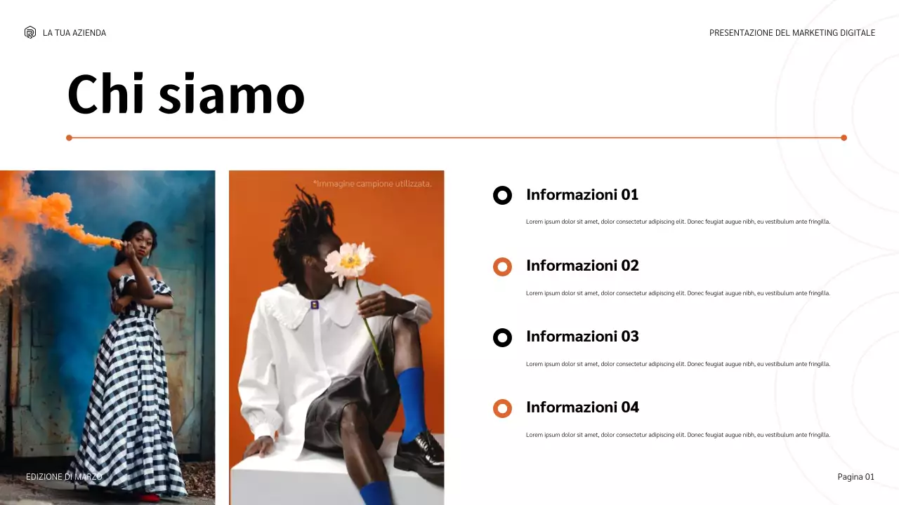 presentazione marketing moderno arancione