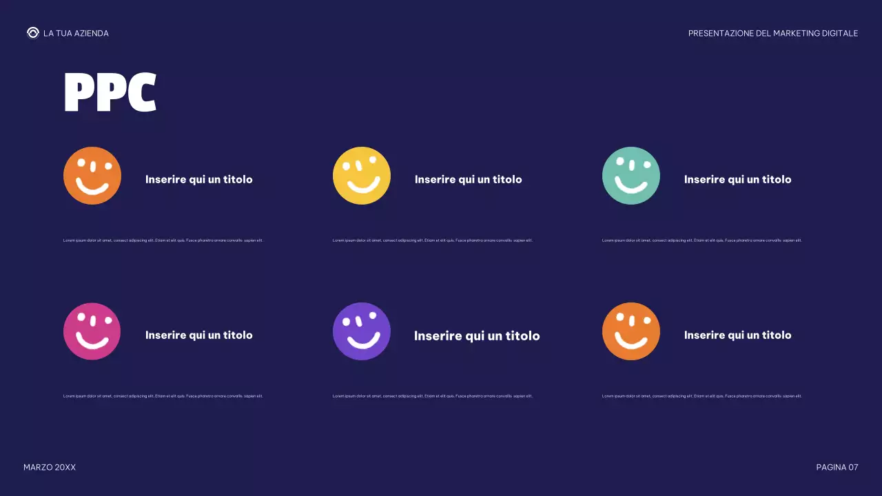 presentazione di marketing digitale moderno viola