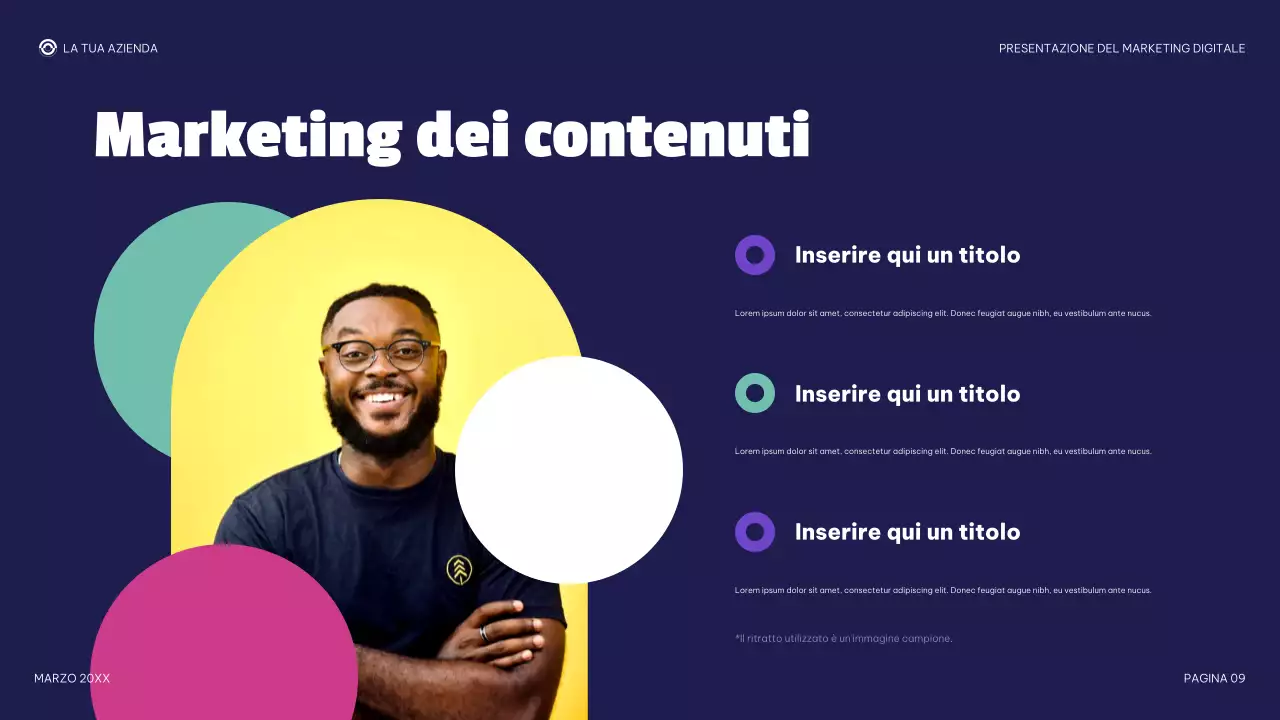 presentazione di marketing digitale moderno viola