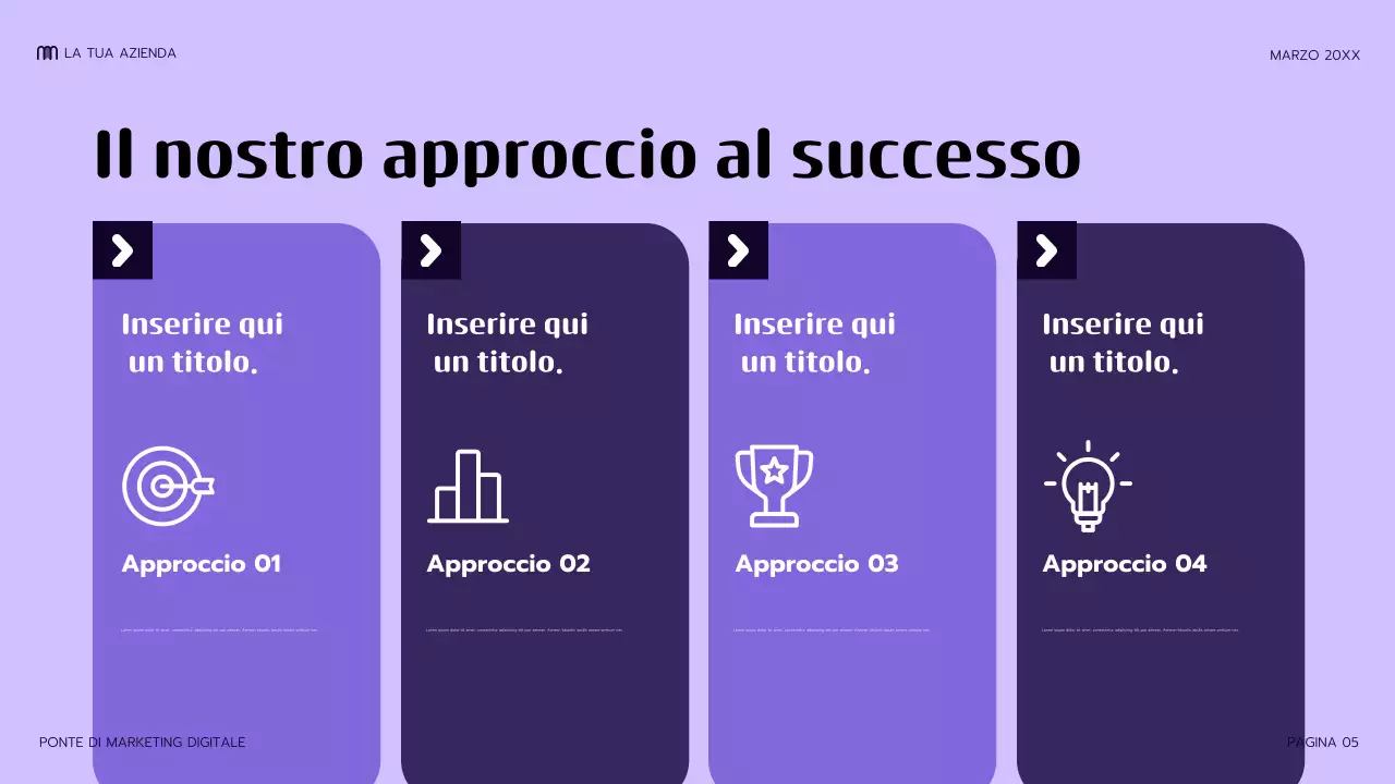 presentazione di marketing moderno viola