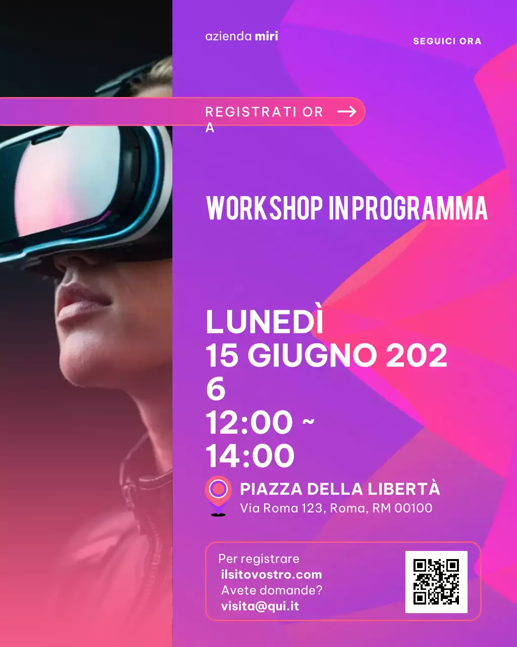 Annuncio del workshop sulla tecnologia moderna