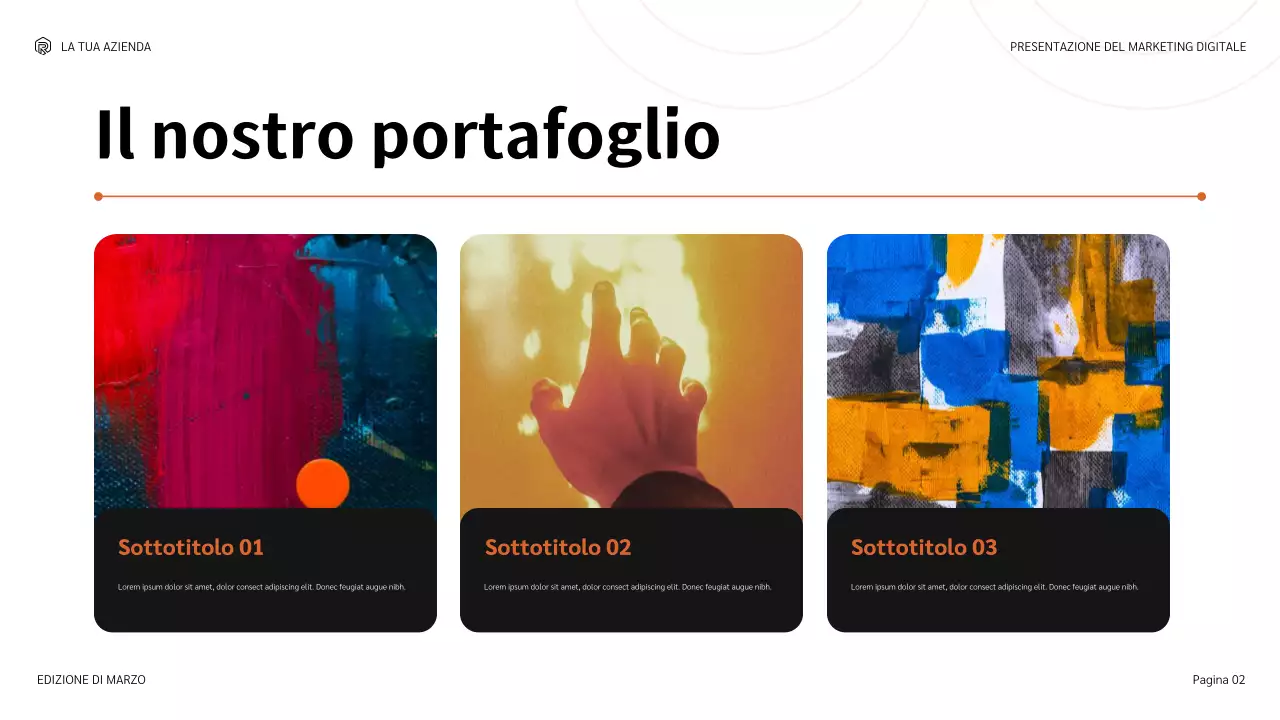 presentazione marketing moderno arancione