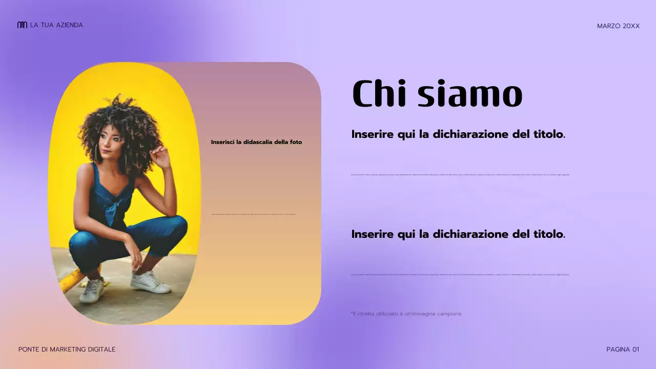 presentazione di marketing moderno viola