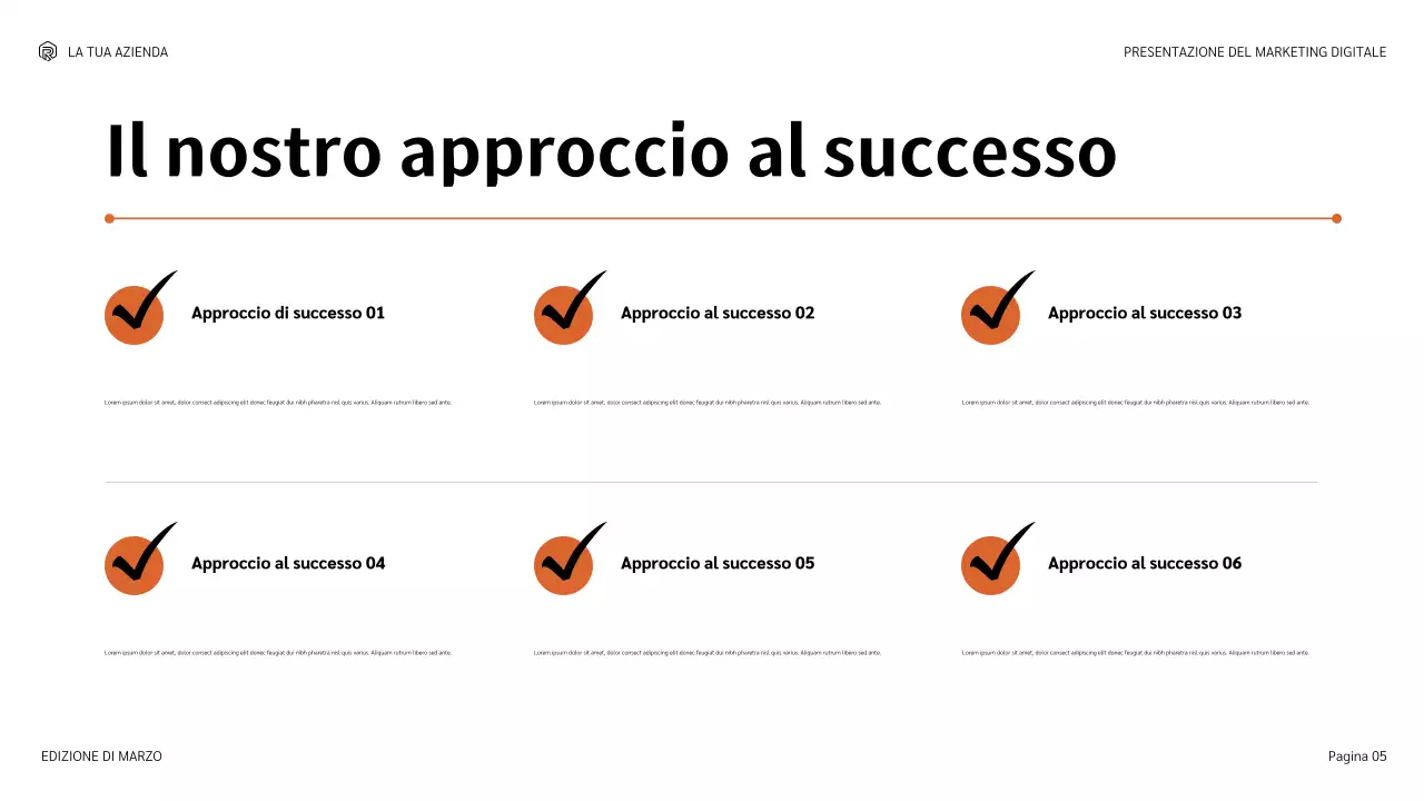 presentazione marketing moderno arancione