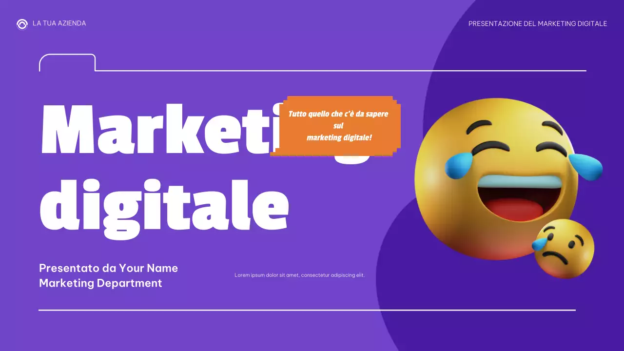 presentazione di marketing digitale moderno viola