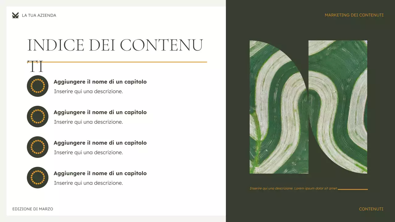 presentazione marketing moderno verde