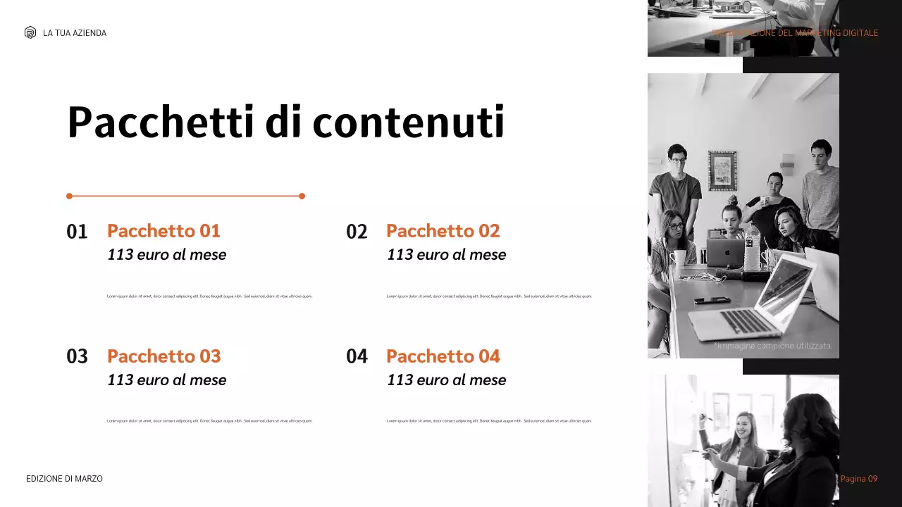 presentazione marketing moderno arancione