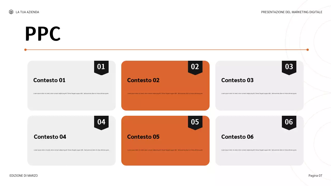 presentazione marketing moderno arancione