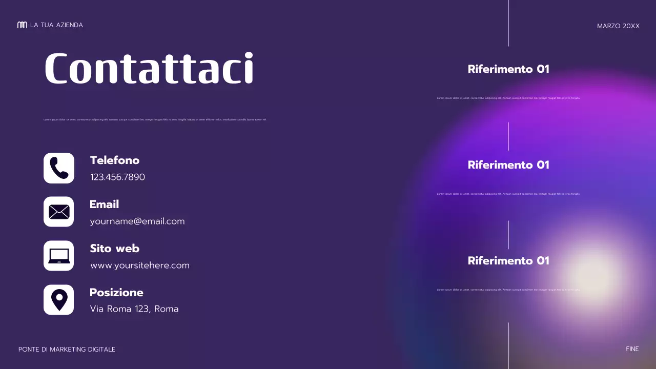 presentazione di marketing moderno viola