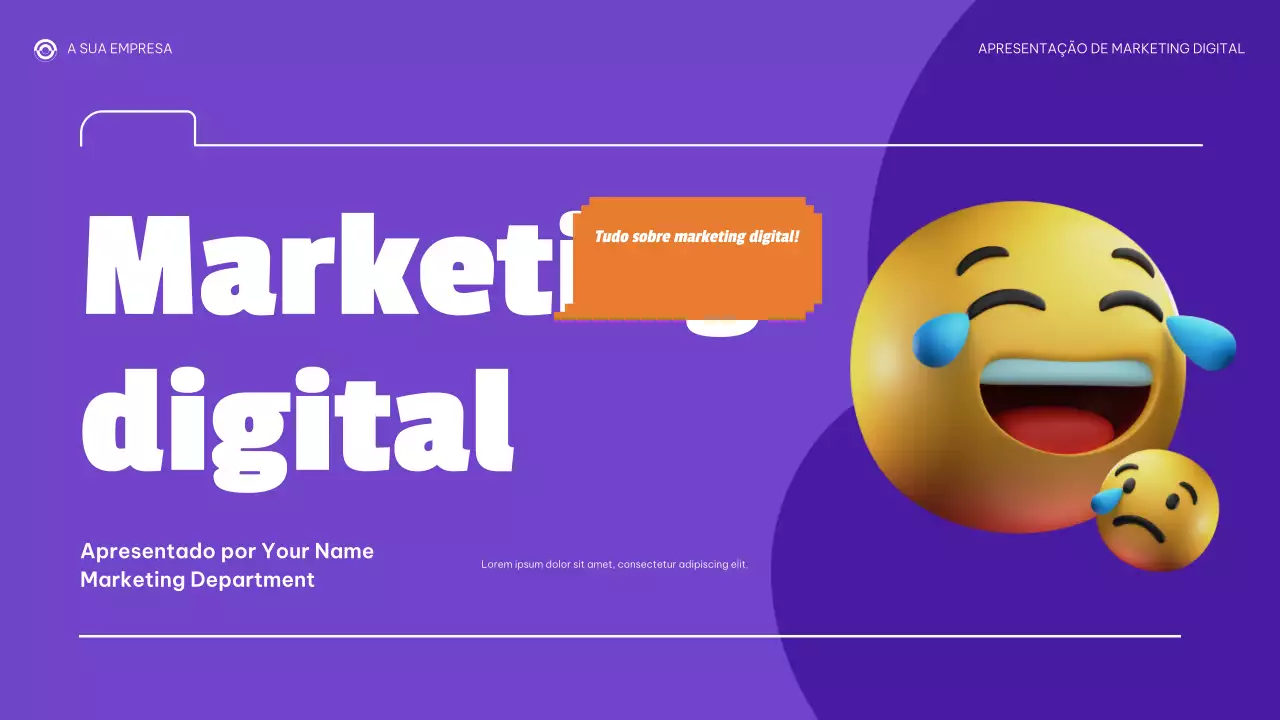apresentação de marketing digital moderna roxa