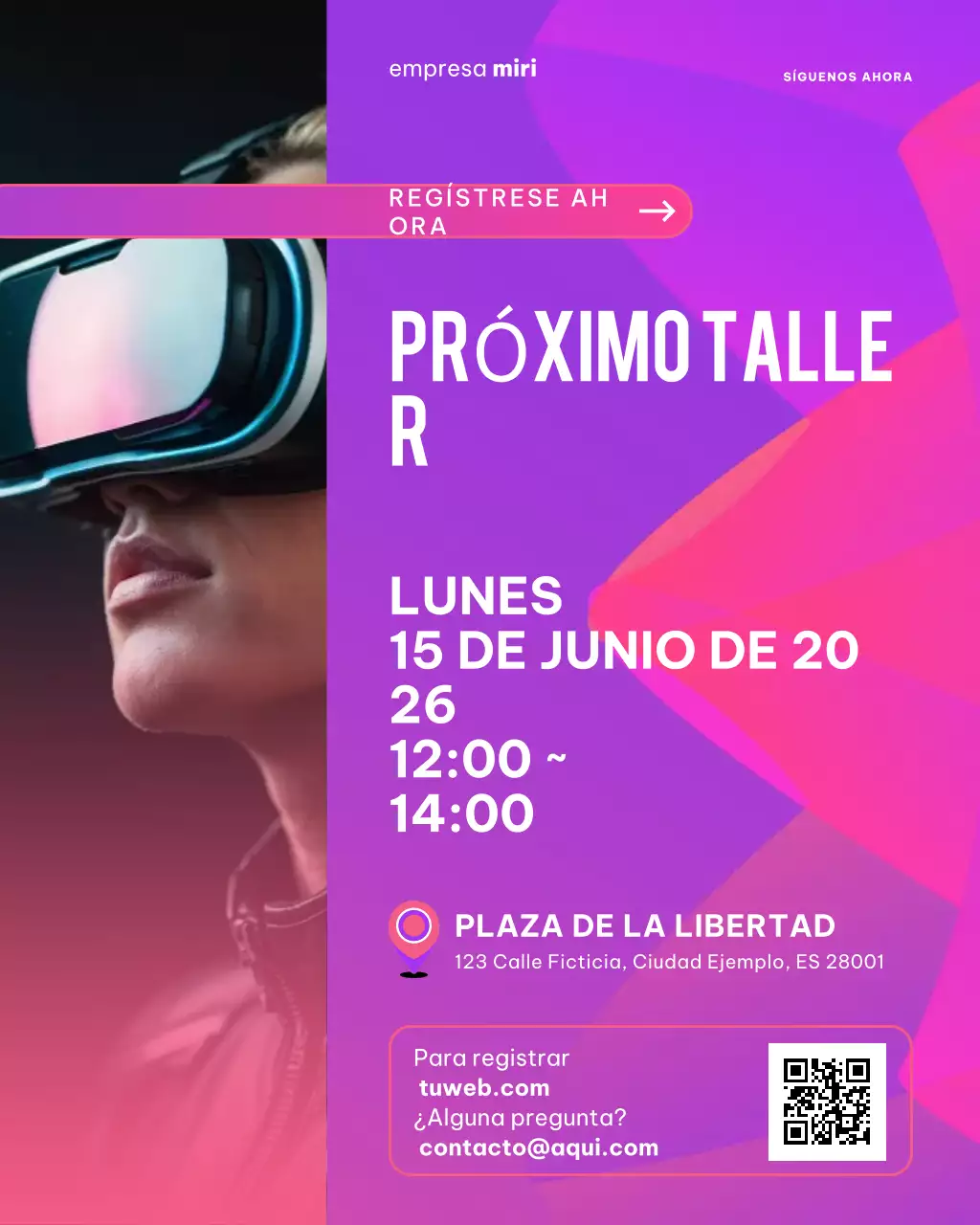 Anuncio del taller de tecnología moderna