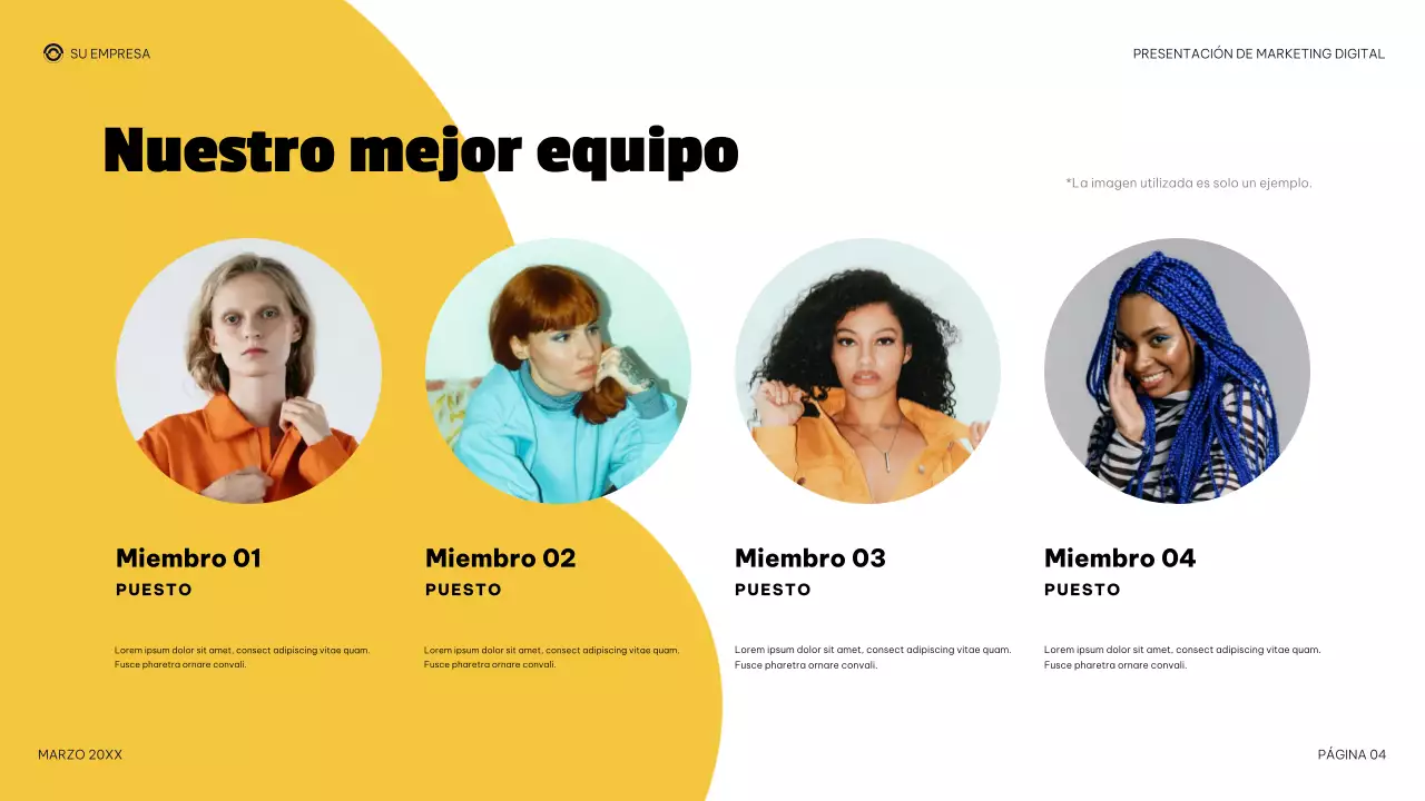 Presentación de marketing digital moderna y morada