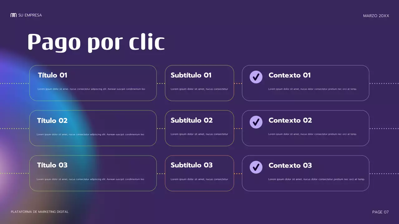 Presentación de marketing moderna de color morado