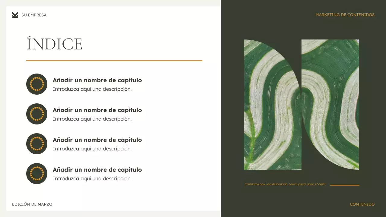 Presentación de marketing moderno y ecológico