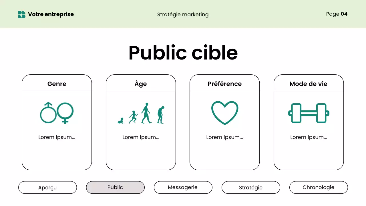 présentation marketing verte et moderne