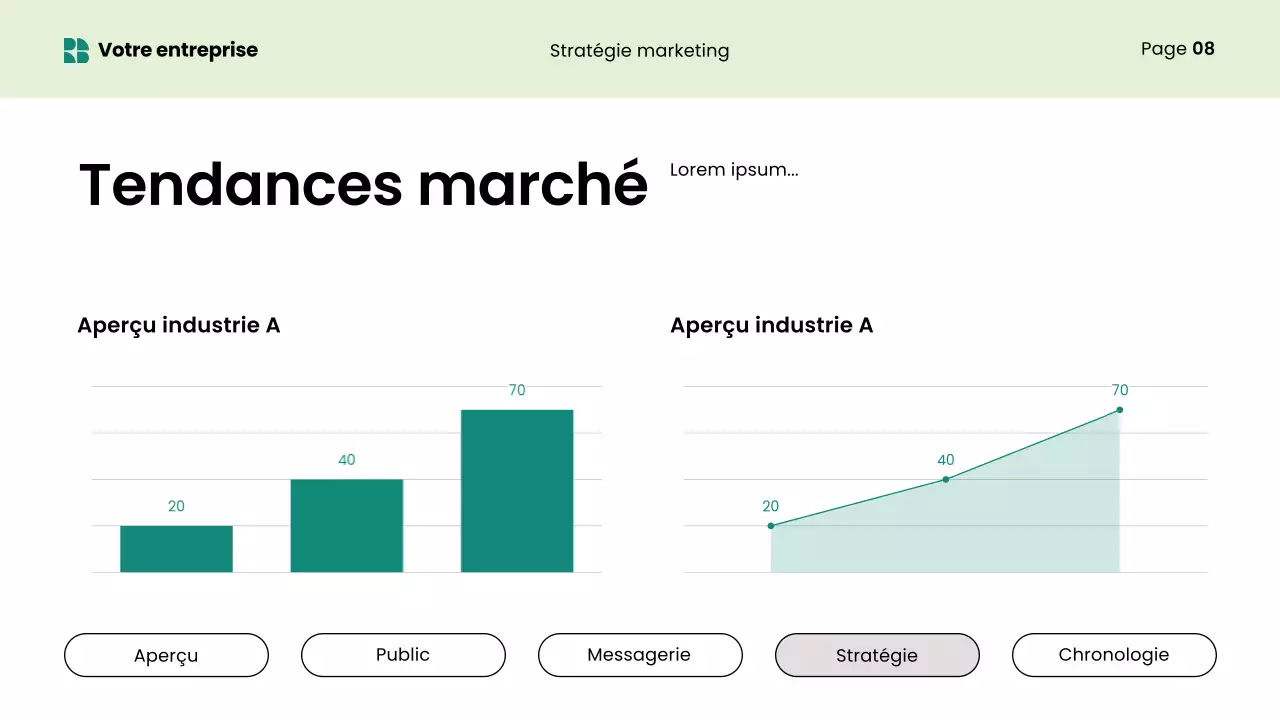 présentation marketing verte et moderne