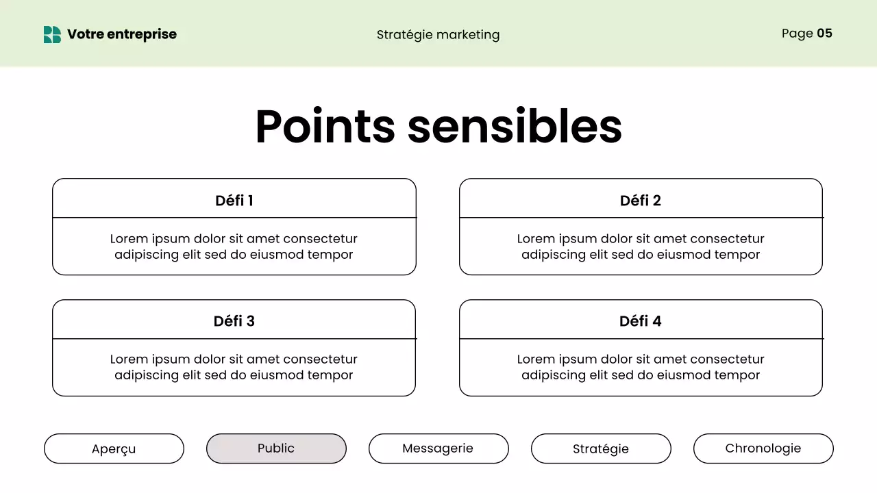 présentation marketing verte et moderne