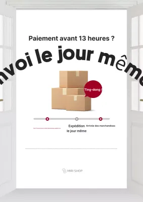 Publicité pour le guide de livraison simple beige