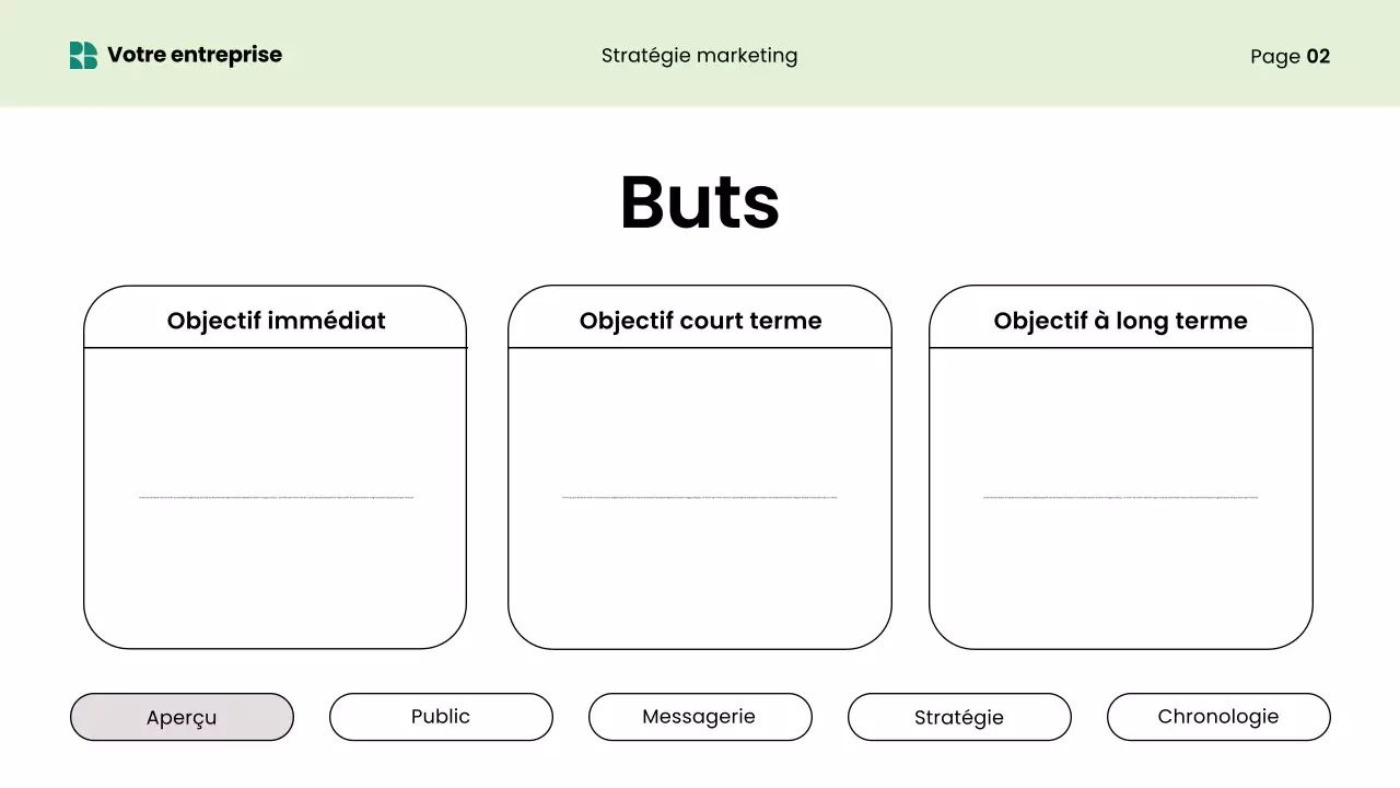 présentation marketing verte et moderne