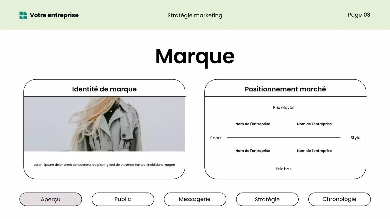 présentation marketing verte et moderne