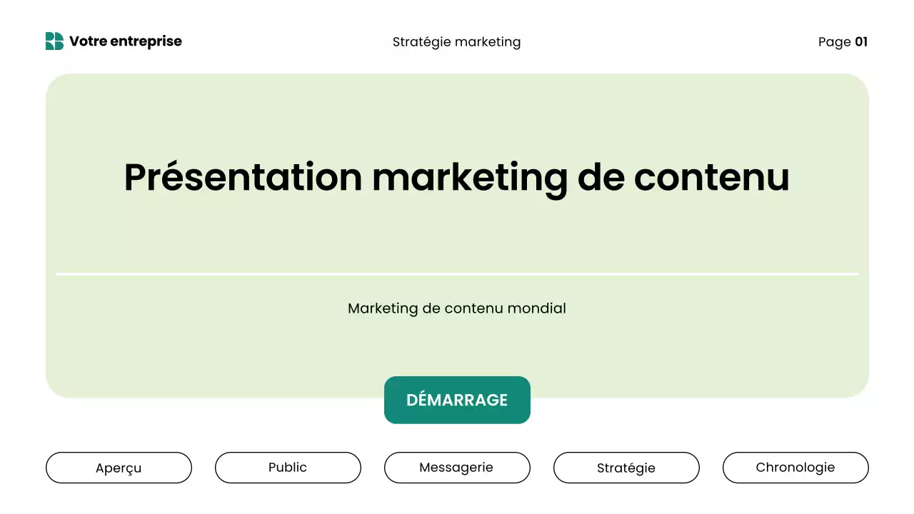 présentation marketing verte et moderne