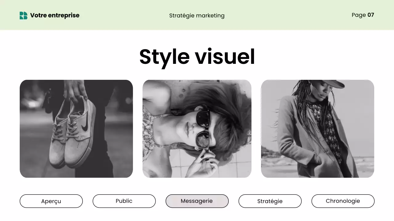 présentation marketing verte et moderne