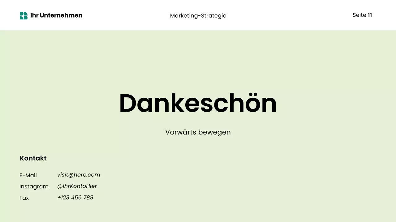 grüne moderne Marketingpräsentation