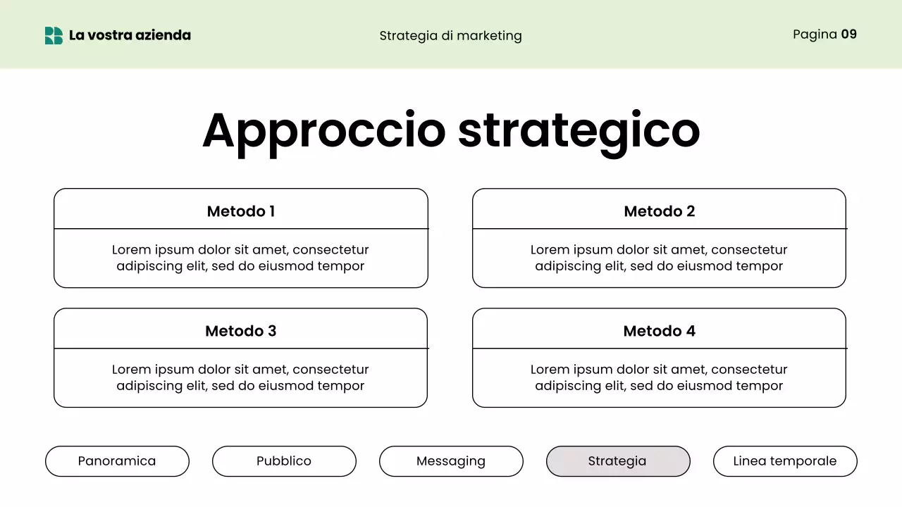 presentazione marketing moderno verde
