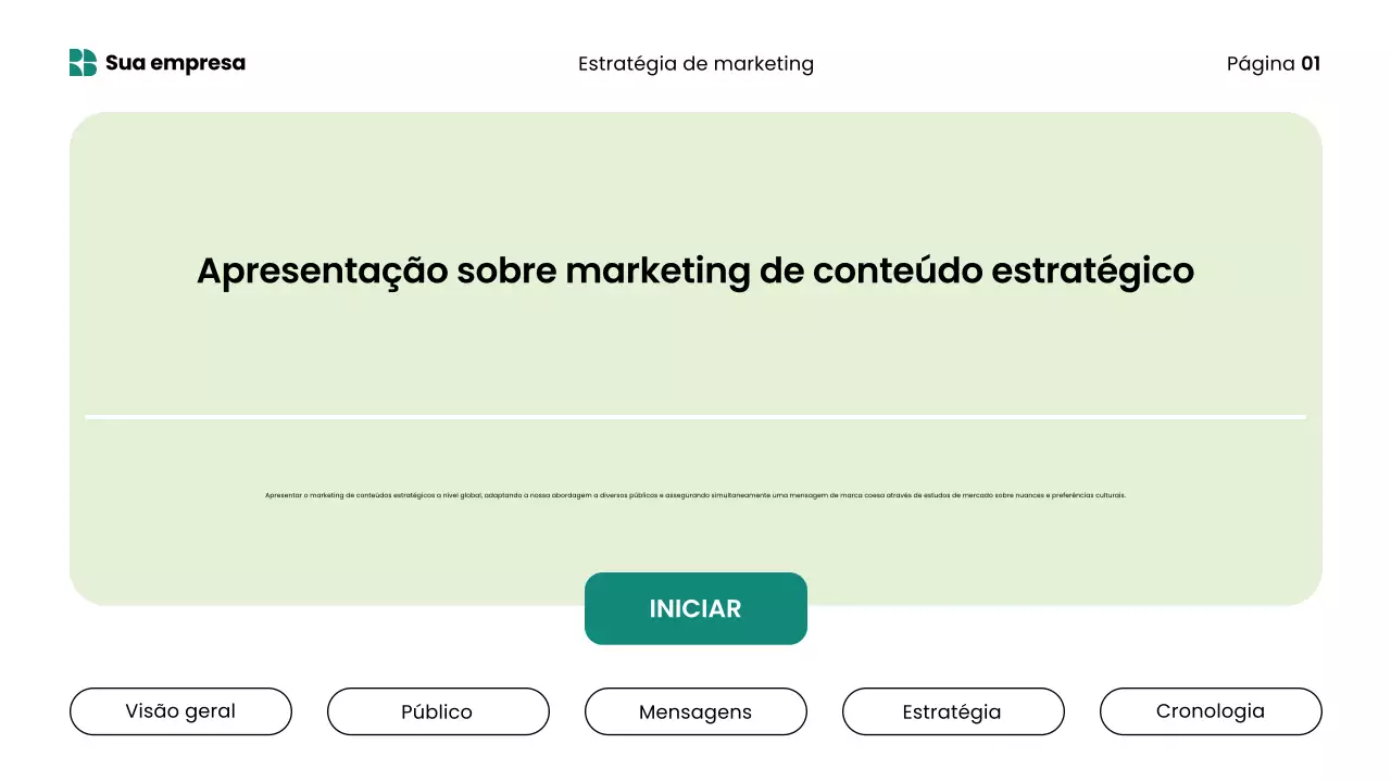 apresentação de marketing verde moderno