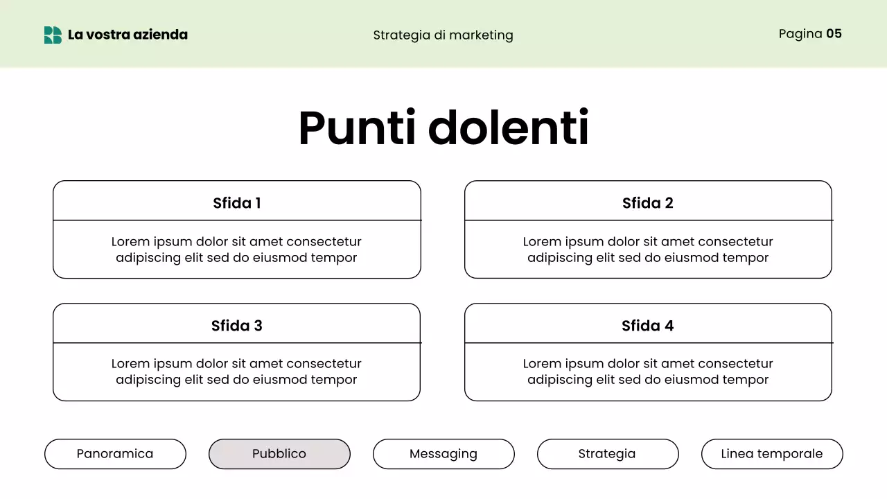 presentazione marketing moderno verde